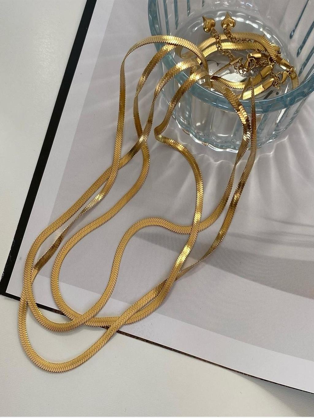 Çelik Kısa İtalyan GOLD Kolye (40-45 cm)