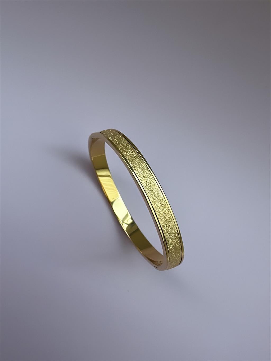 ÇELİK Kalın Sim Gold Kelepçe Bileklik (ÇAP: 6 cm)