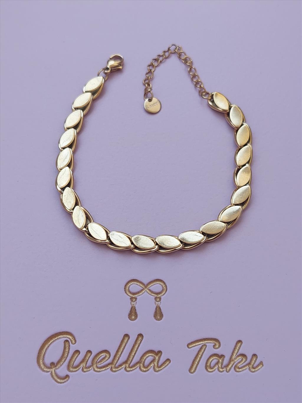 ÇELİK Arpa Gold Bileklik (Uzunluk: 17-22 cm Kalınlık: 3 mm)