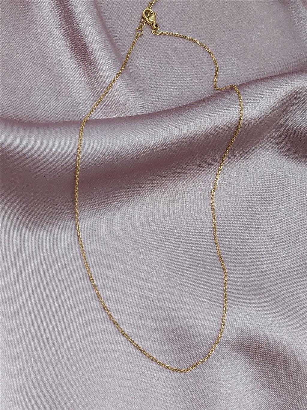 ÇELİK Düz Zincir Gold Kolye