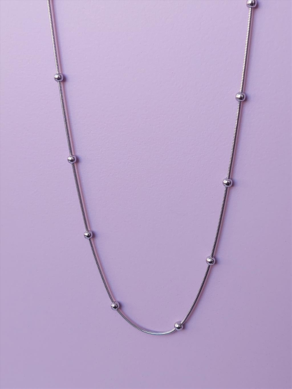 ÇELİK 60-65 cm Topçuk Silver Kolye