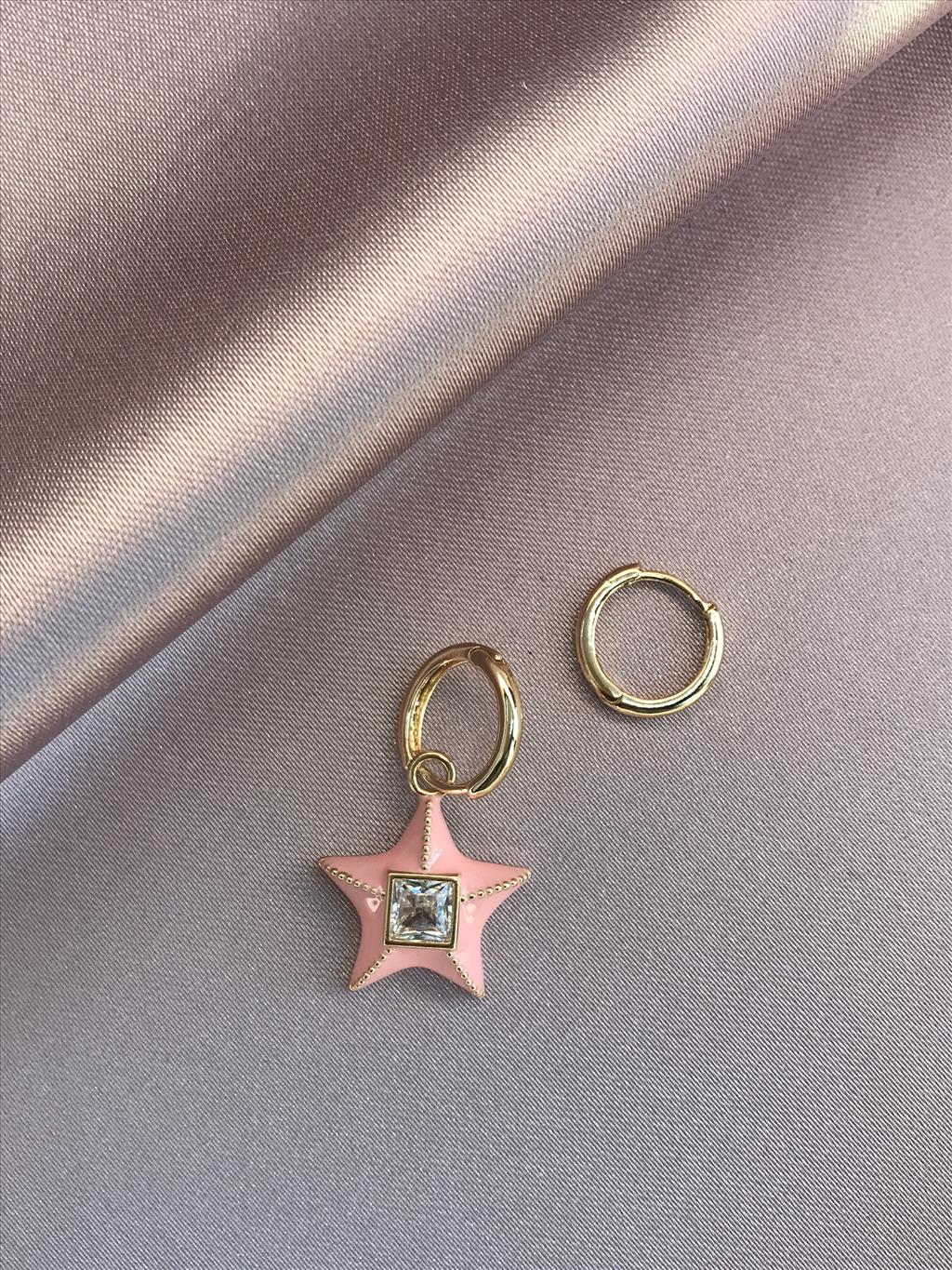 Pink Star Küpe