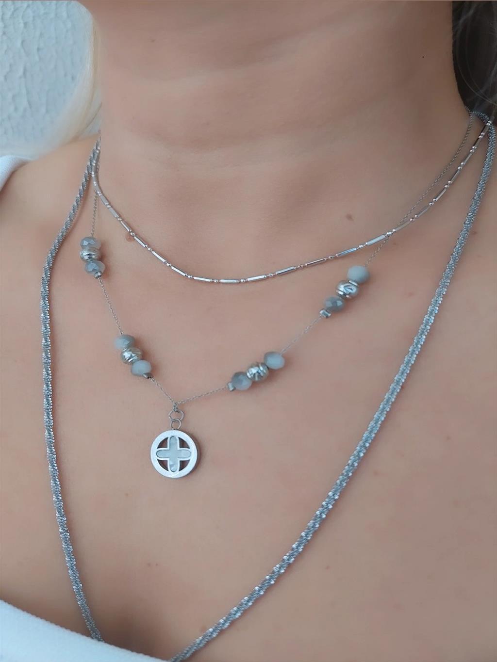 ÇELİK Uzun Işıl Silver Kolye (60+5 cm)+i