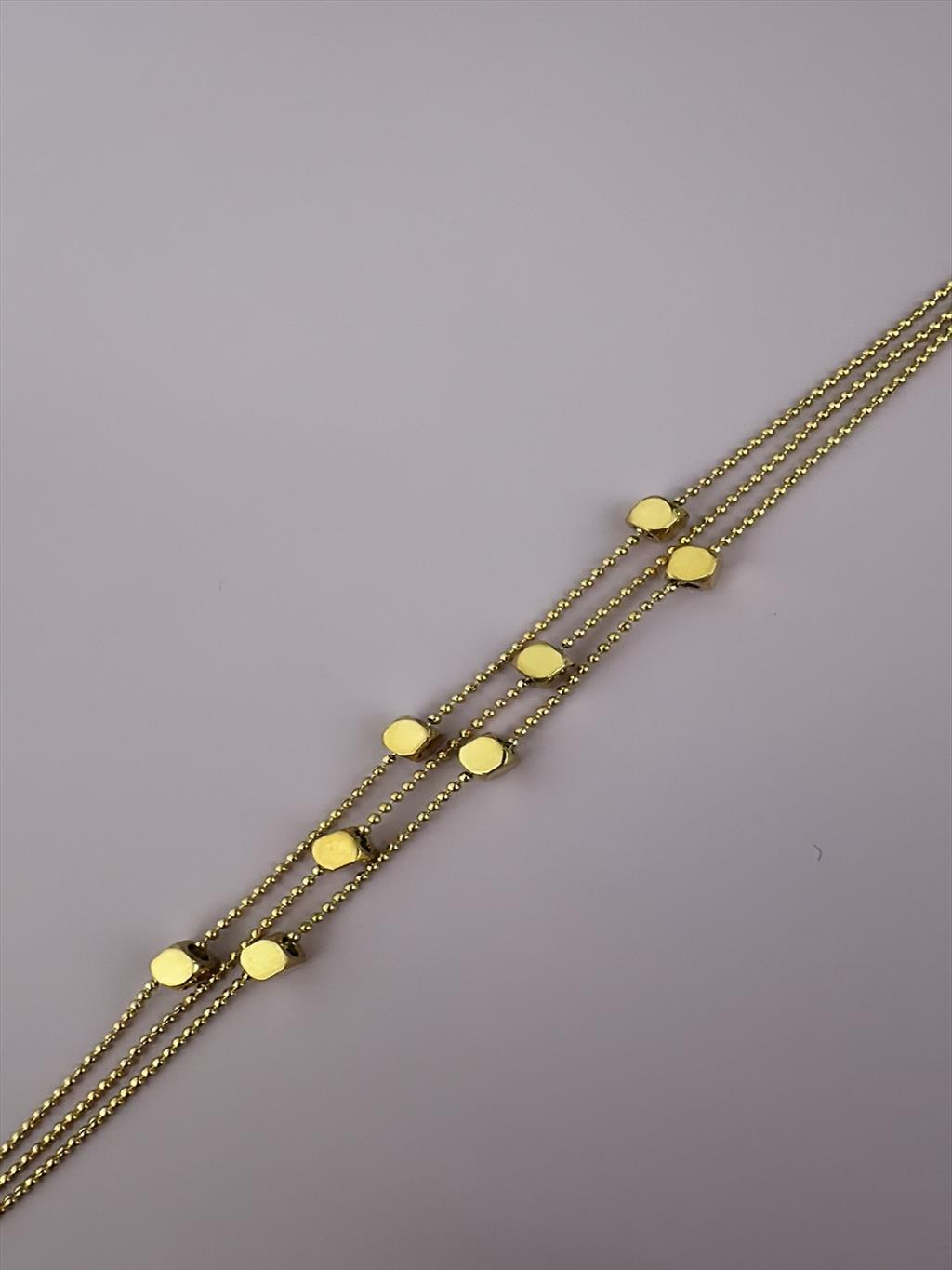 ÇELİK 3'lü Küp Topçuk Gold Bileklik (18-23 cm)	+i