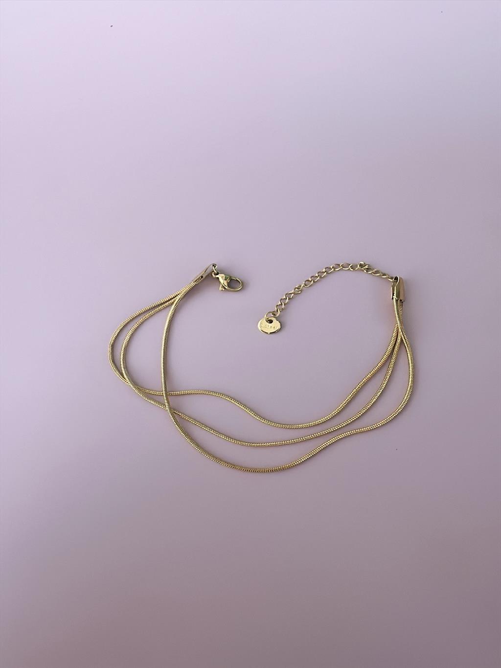 ÇELİK 3'lü İnce Mini Silindir Gold Bileklik