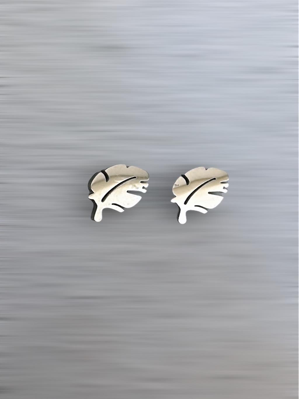 ÇELİK Yaprak Silver Küpe+i