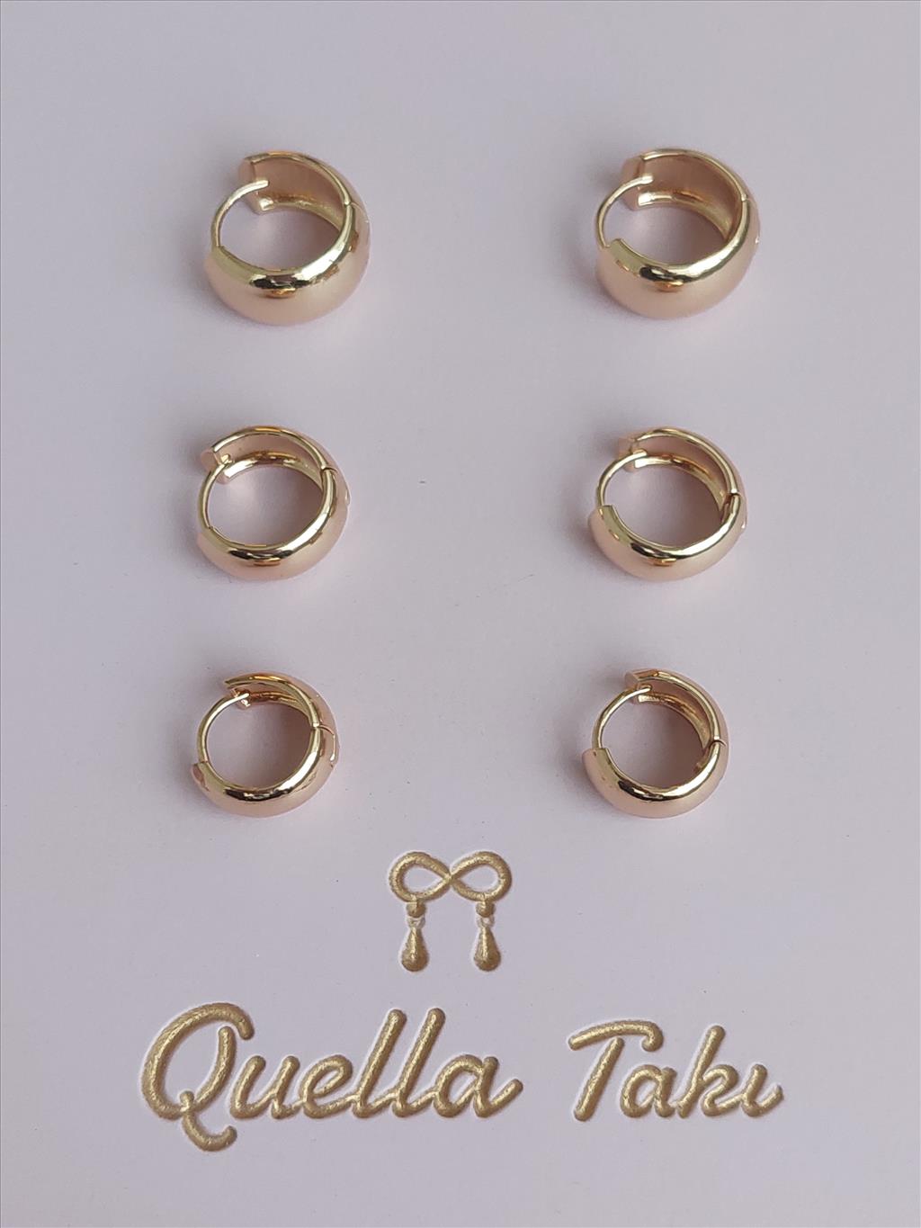ÇELİK Büyük Bombe Gold Küpe (1,7 cm)