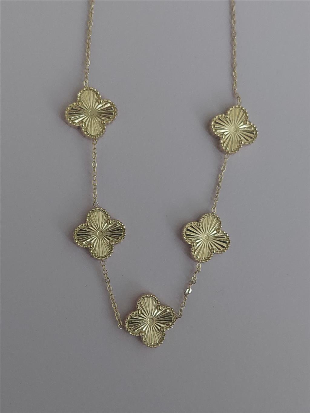 ÇELİK Düz Yonca Gold Kolye+i