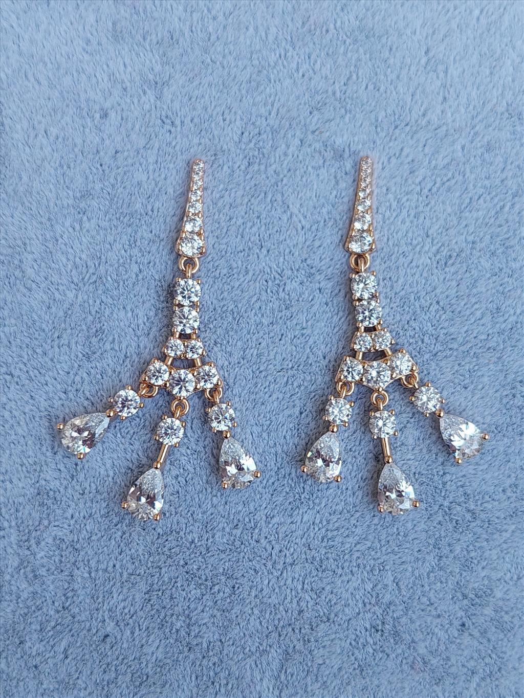 XUPİNG Eiffel Zirkon Gold Küpe