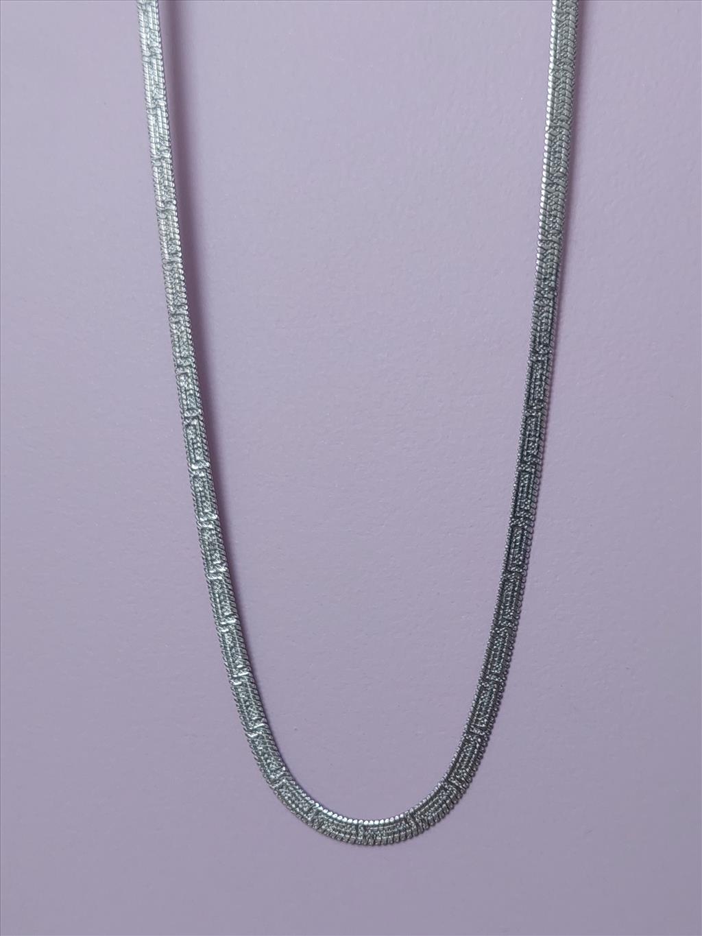 ÇELİK İtalyan Grek İşlemeli Silver Kolye+i