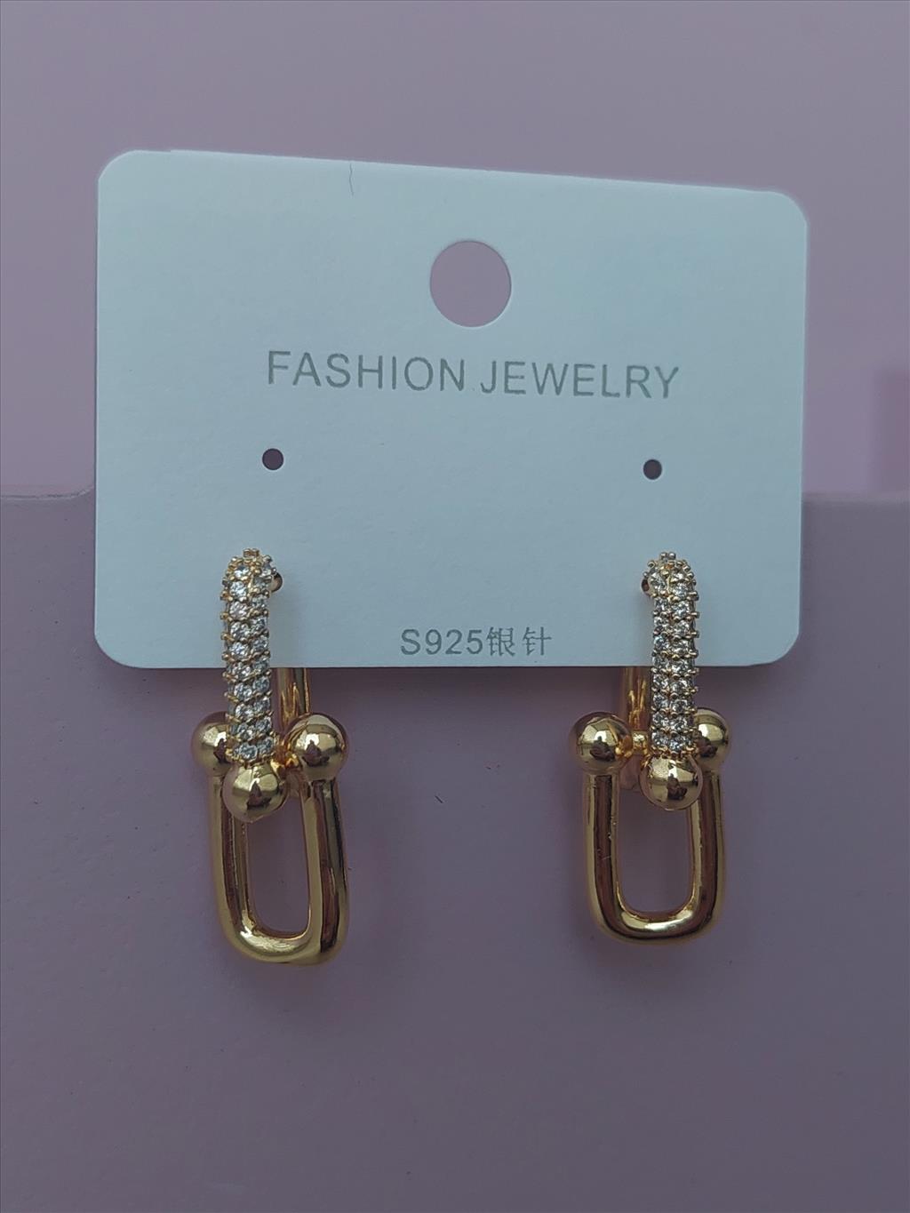 925 S KAPLAMA TİF 14K Marka Gold Küpe+i