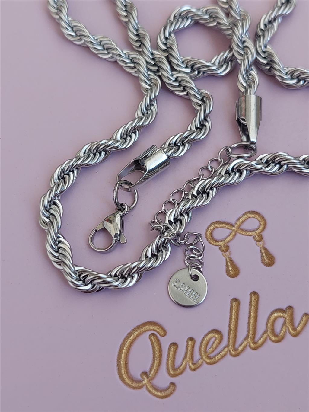 ÇELİK Burgu Silver Kolye (40-45 cm/5 mm)+i
