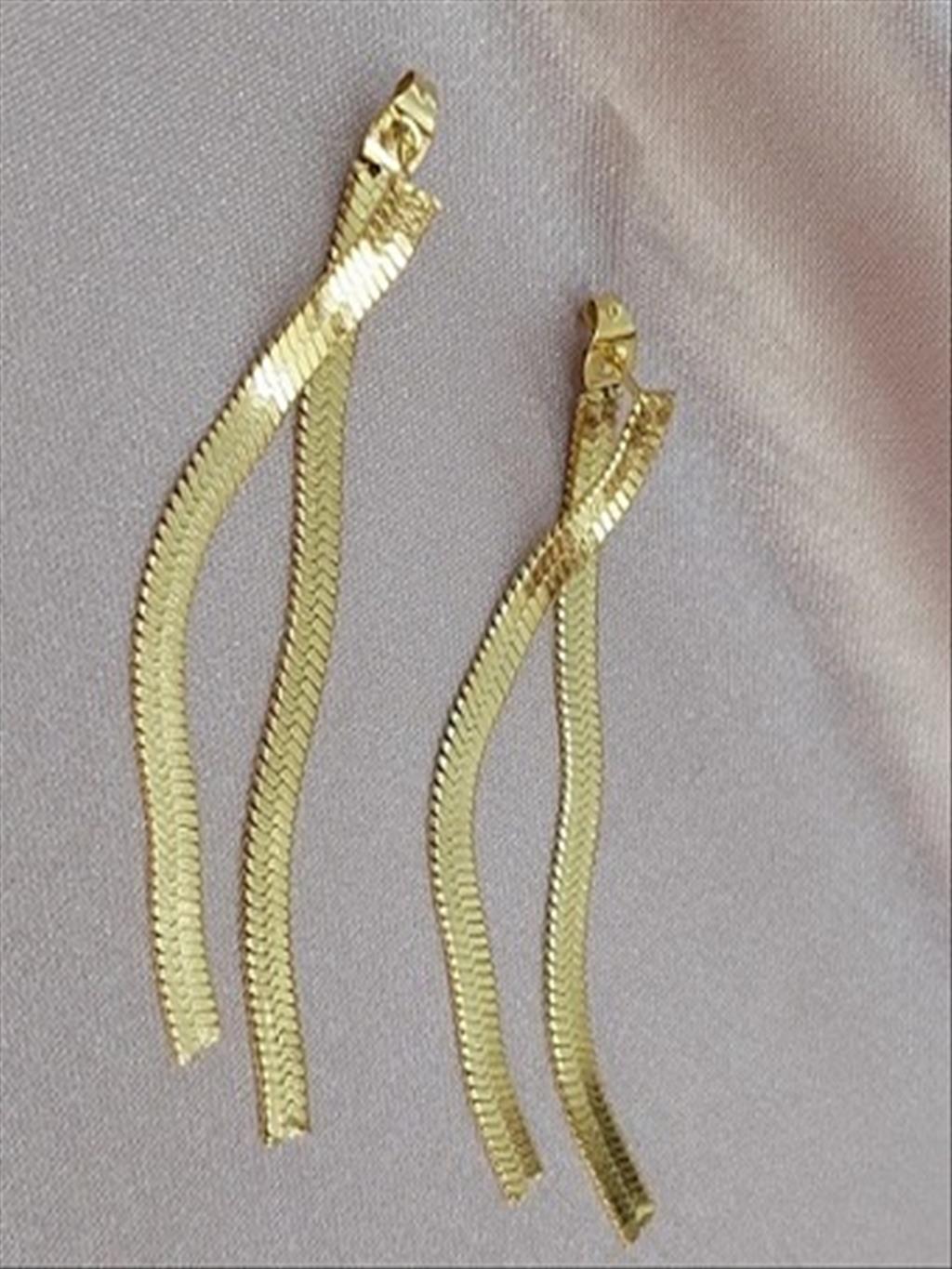 ÇELİK İtalyan Zincir GOLD Küpe