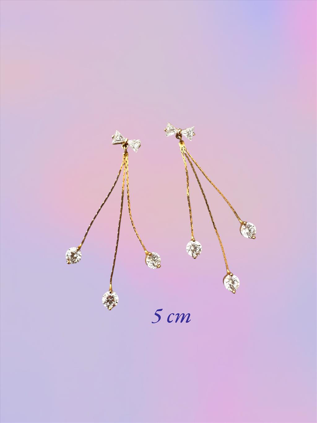 XUPİNG Zirkon Taş Fiyonk Sallantılı Soft Rose-Gold Küpe+i