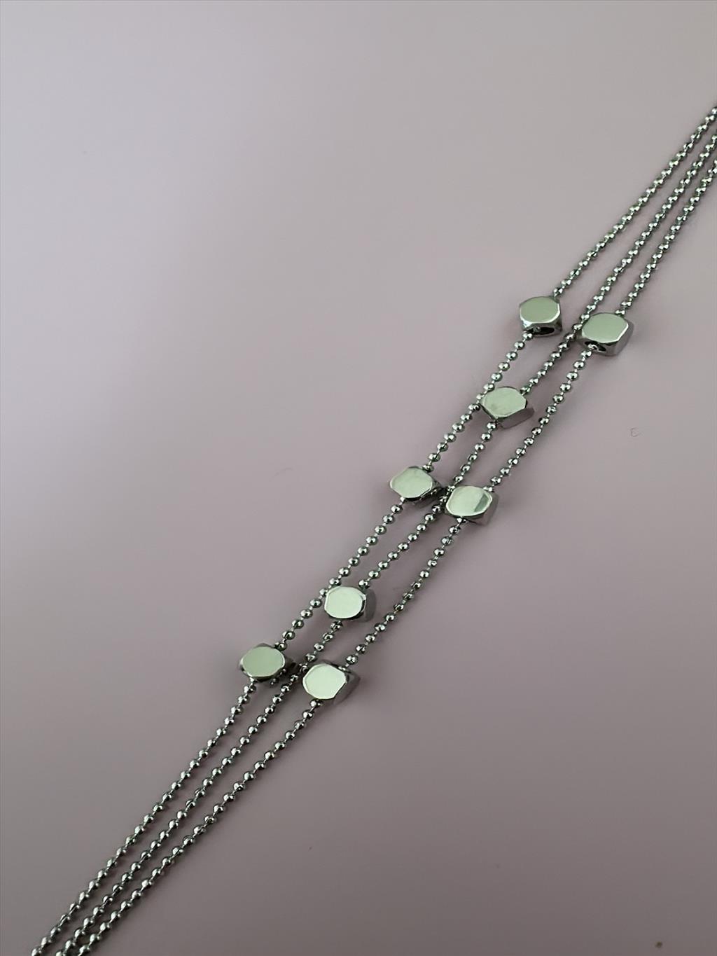 ÇELİK 3'lü Küp Topçuk Silver Bileklik (18-23 cm)+i