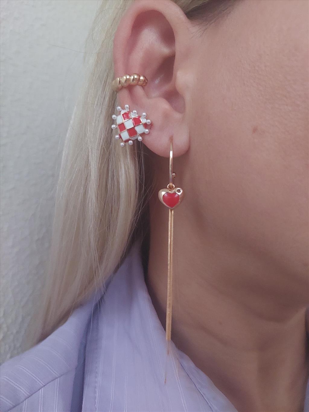 XUPİNG Shaky Heart Soft Rose Küpe+i