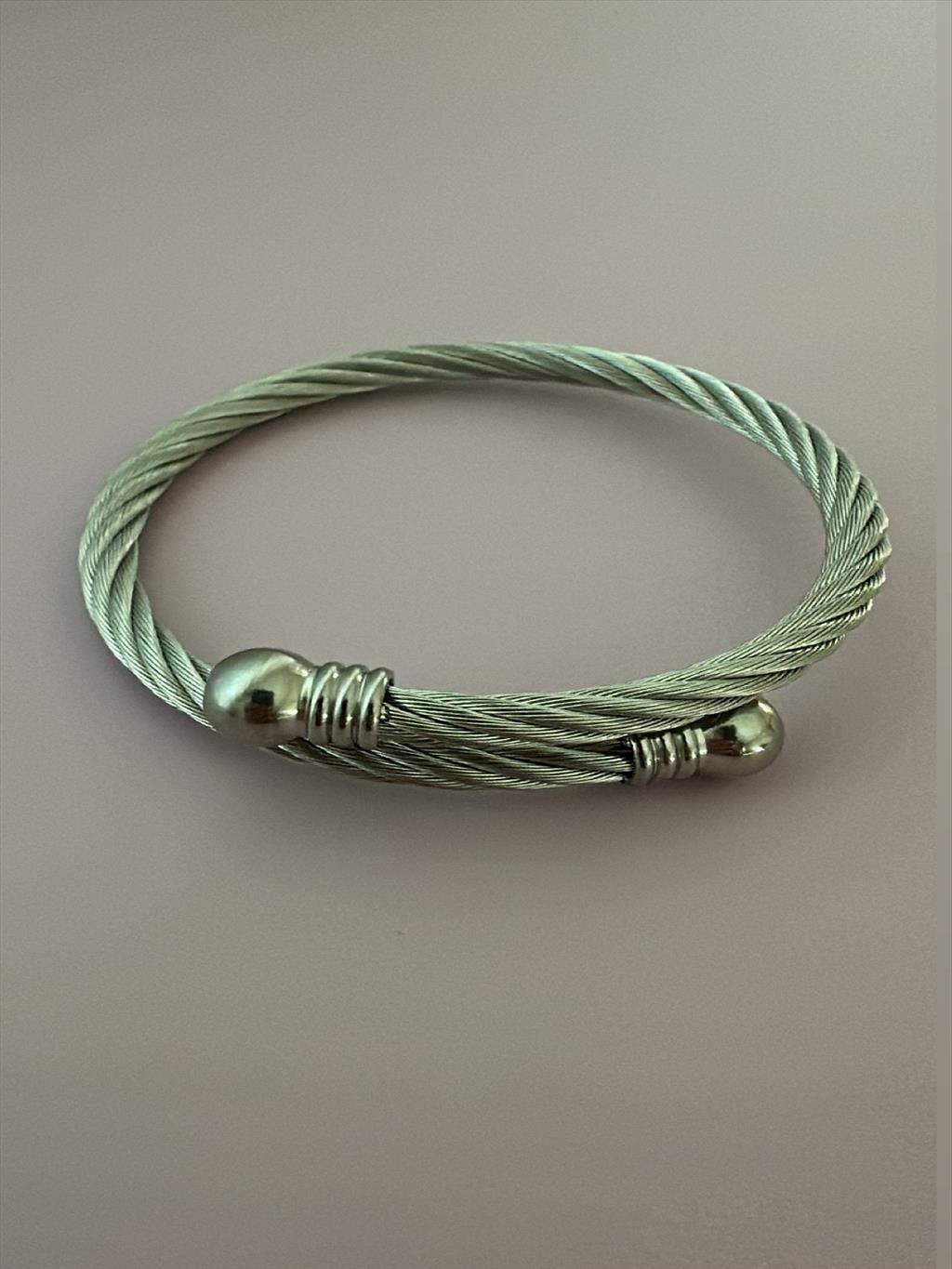 ÇELİK Hasır Top Başlıklı Silver Bileklik 