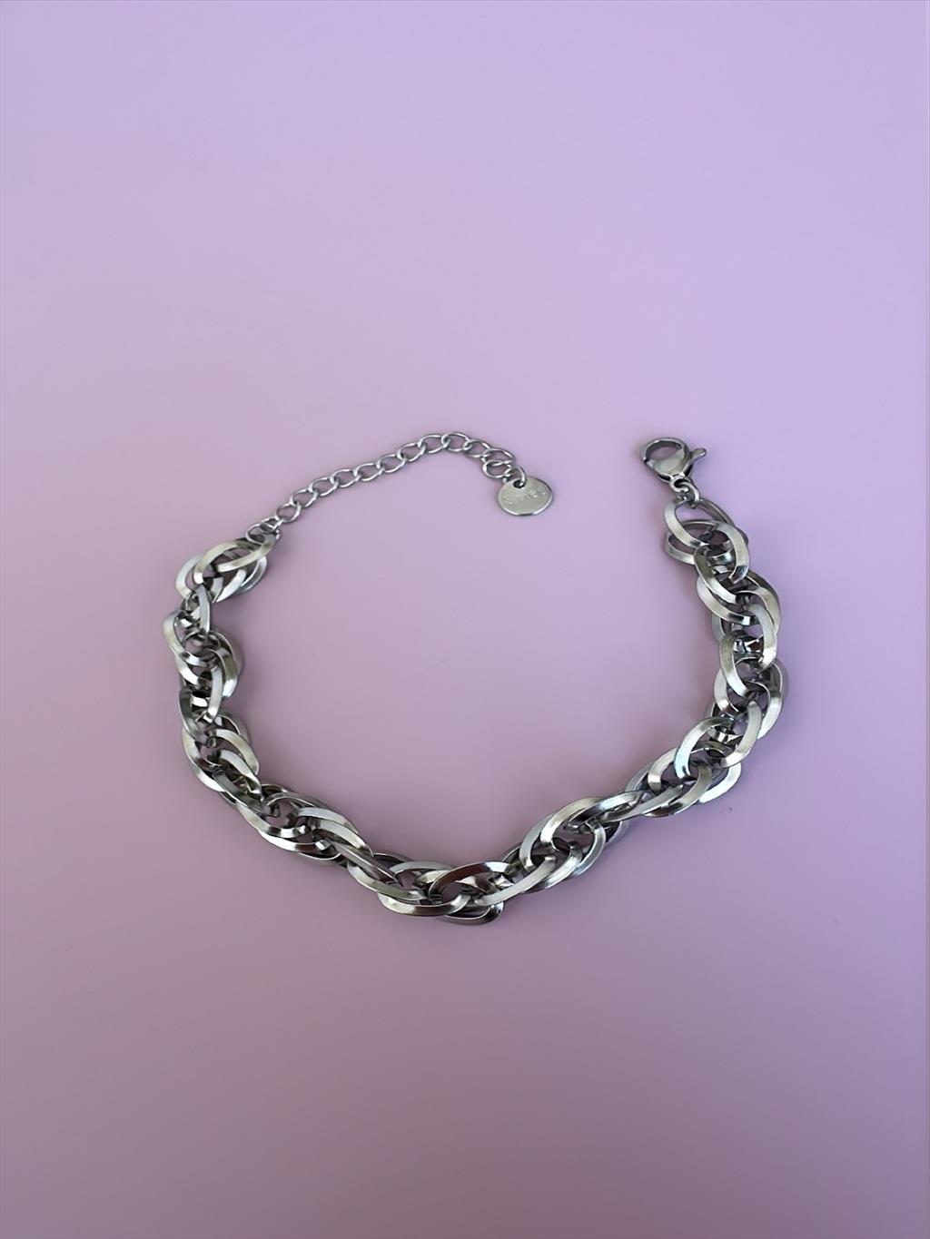 ÇELİK Mini İçiçe İnce Sarmal Silver Bileklik (16-21 cm)