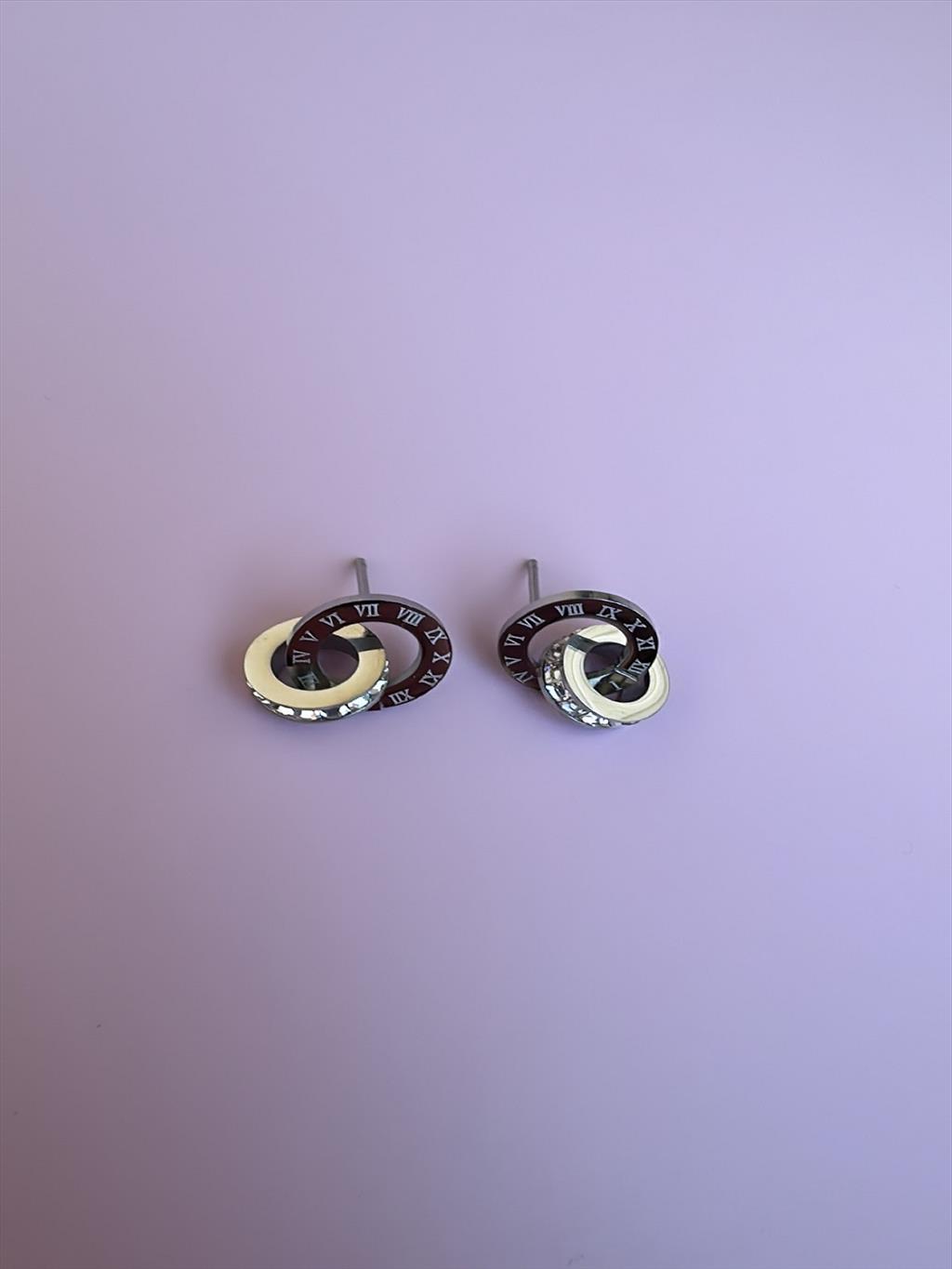 ÇELİK İçiçe Geçmeli Halka Silver Küpe+i