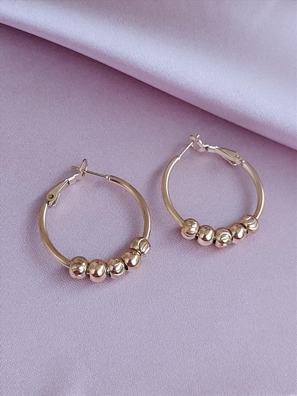 ÇELİK Halka Dorika Gold Küpe+i