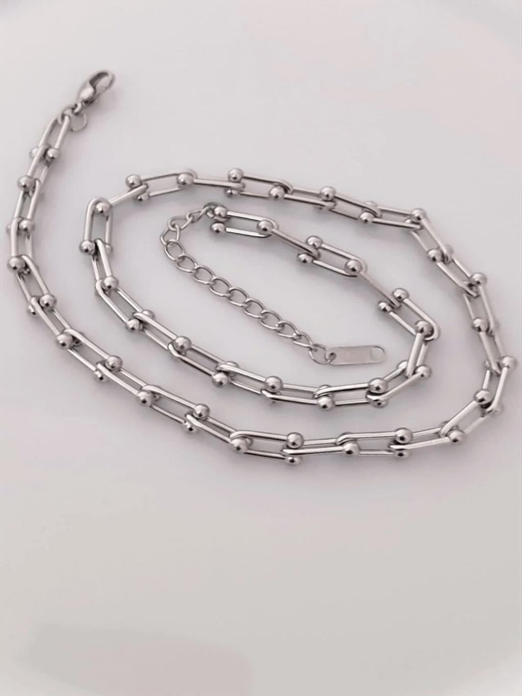 ÇELİK İnce Tif Model Silver Kolye+i