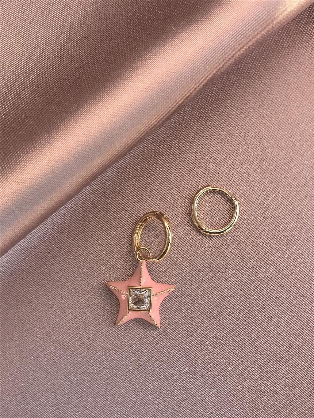 Pink Star Küpe+i