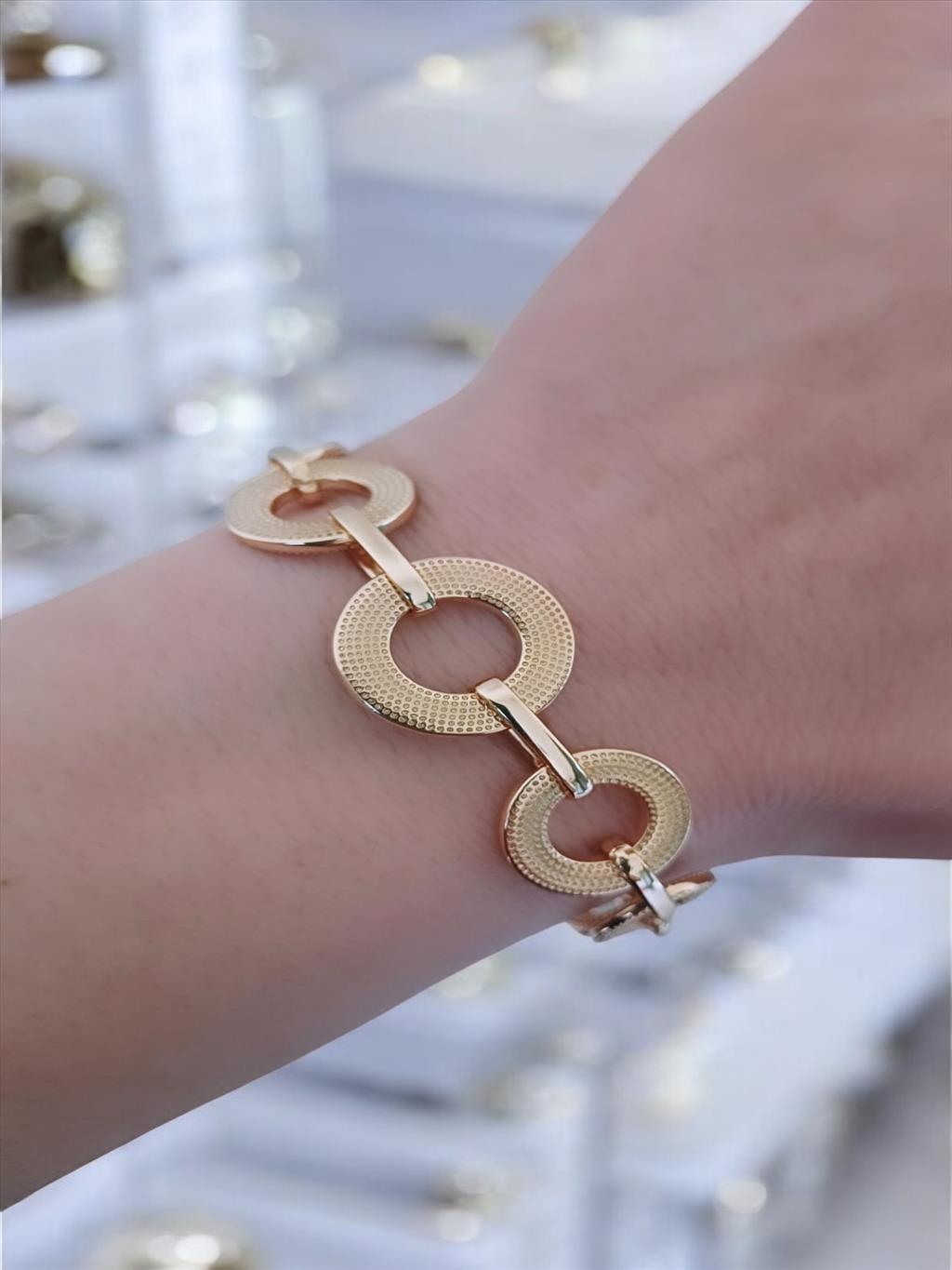 XUPİNG TASARIM DAİRE SIRALI SOFT ROSE-GOLD BİLEKLİK