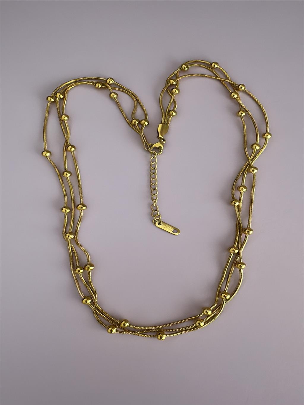 ÇELİK 3 Birleşik Topçuk Gold Kolye (45-50 cm)