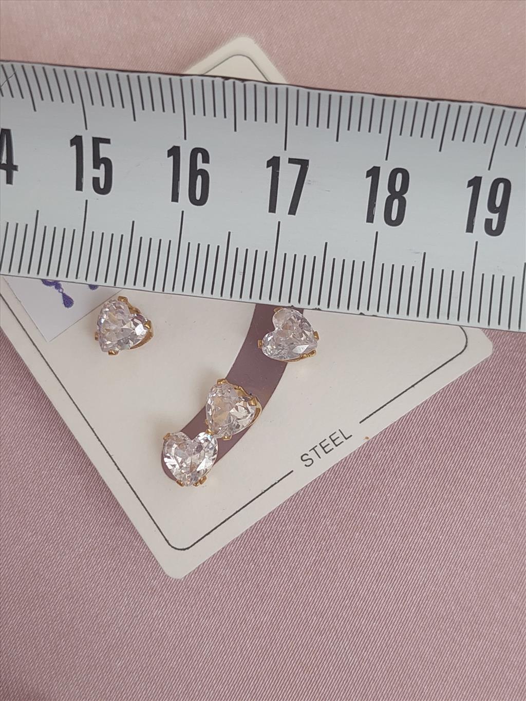 ÇELİK Mini Kalp Gold Küpe+i