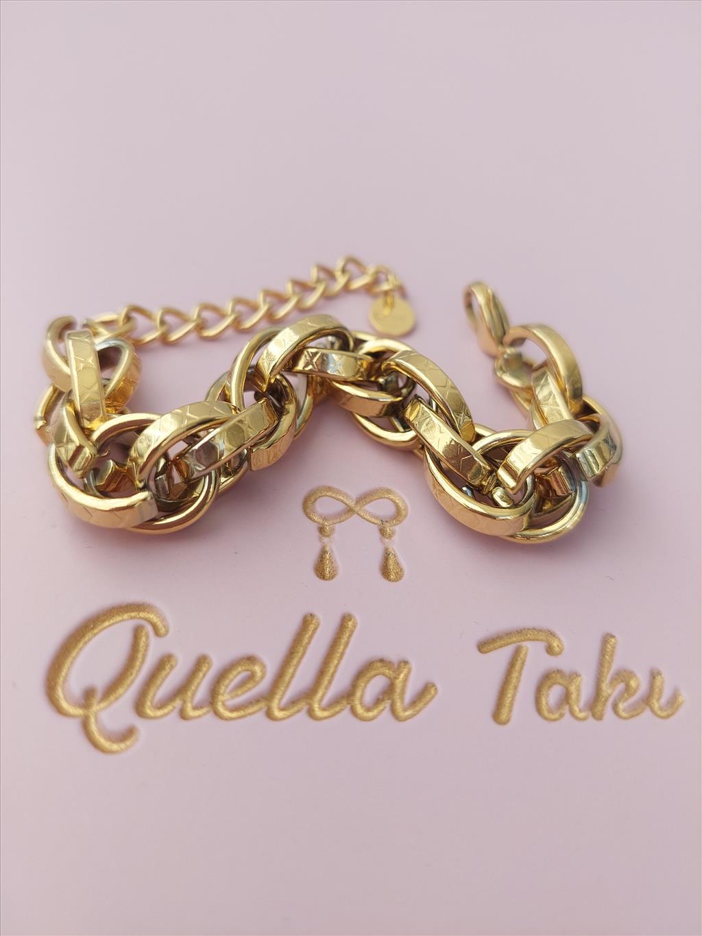ÇELİK İçiçe Sarmal Gold Bileklik (17+5 cm)+i