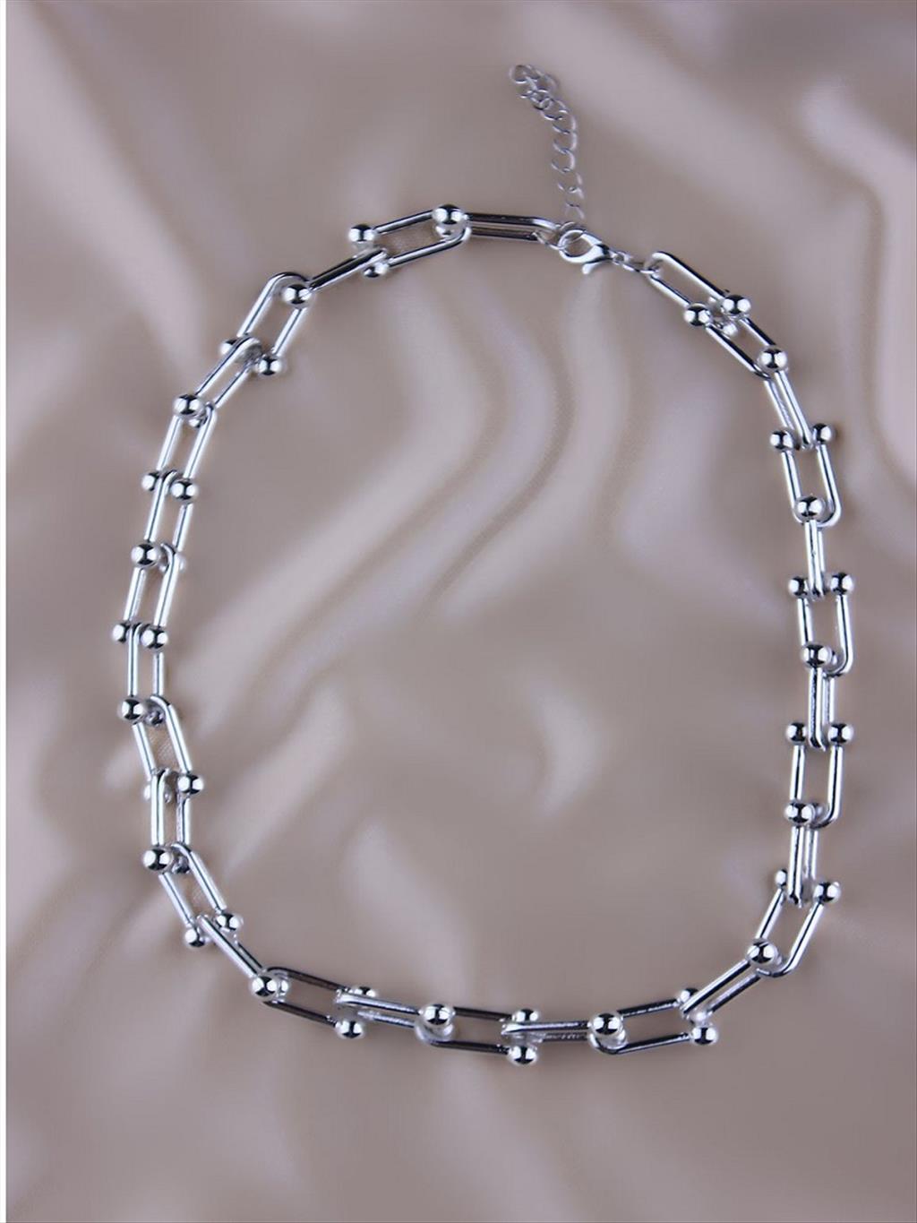 ÇELİK İnce Tif Model Silver Kolye