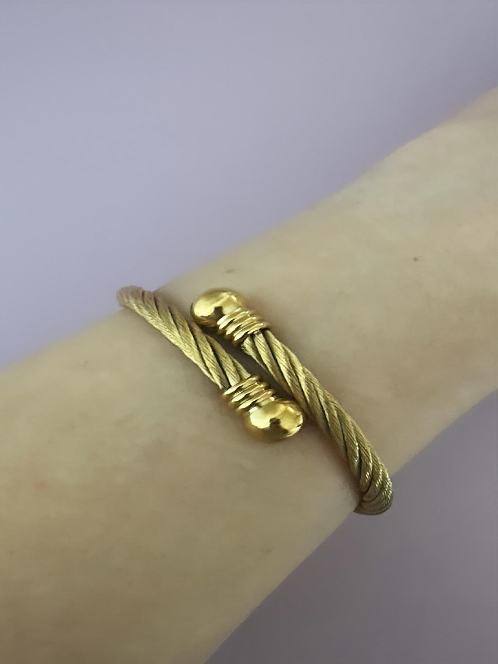 ÇELİK Hasır Top Başlıklı Gold Bileklik+i
