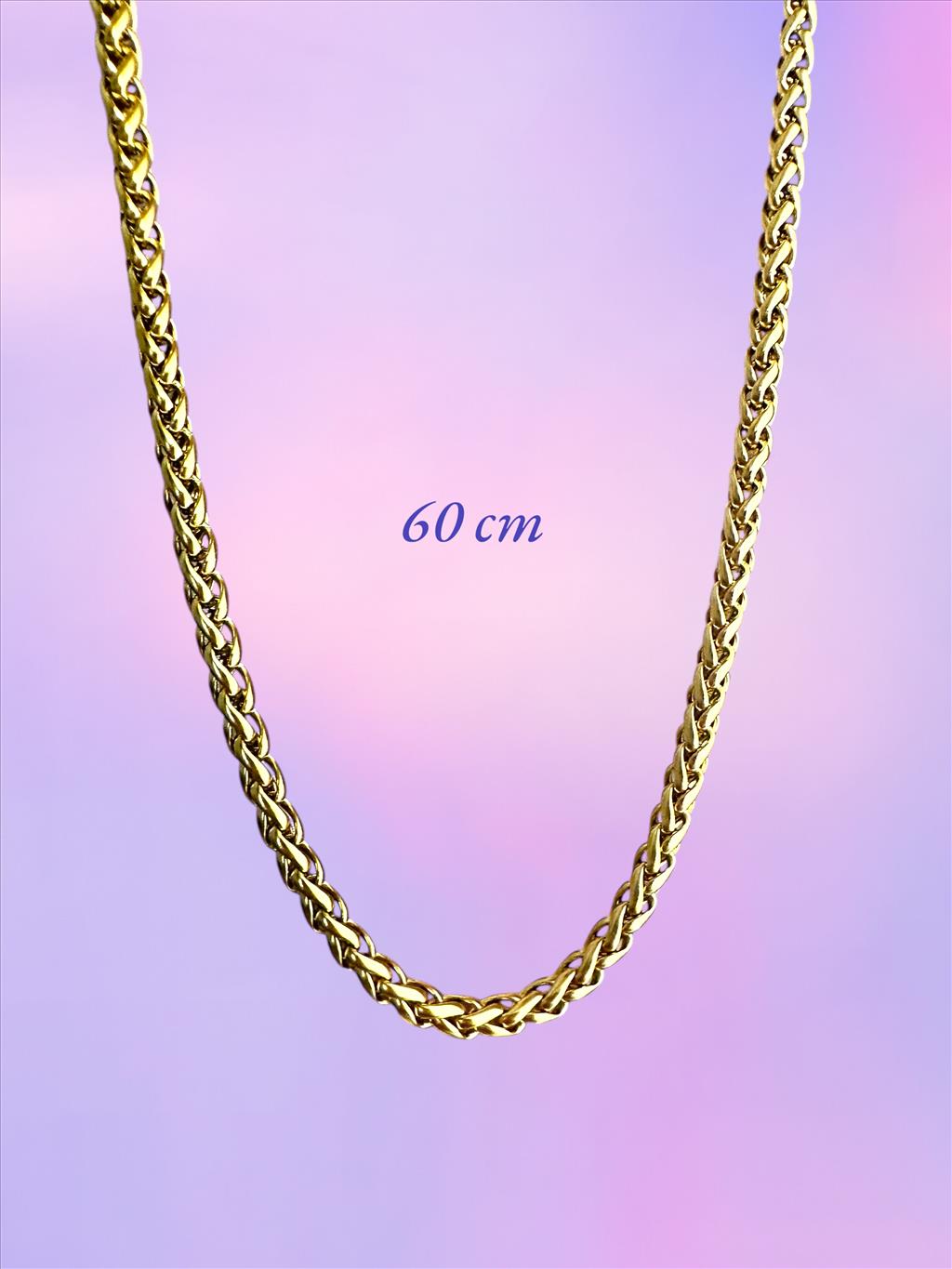 ÇELİK Düğüm Geçmeli Uzun Gold Kolye+i