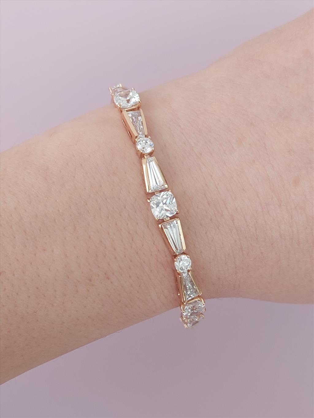 XUPİNG Baguette Gold Bileklik (Kalınlık: 6 mm/Uzunluk: 16-19 cm)+i