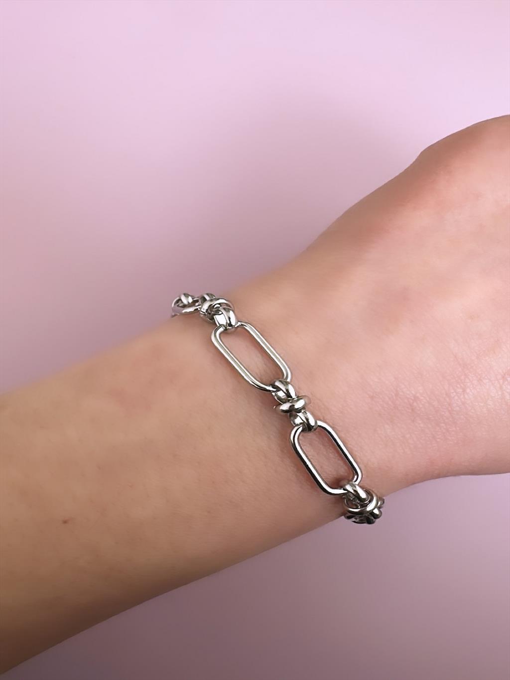 ÇELİK Çengel Model Silver Bileklik(18-23 cm)+i