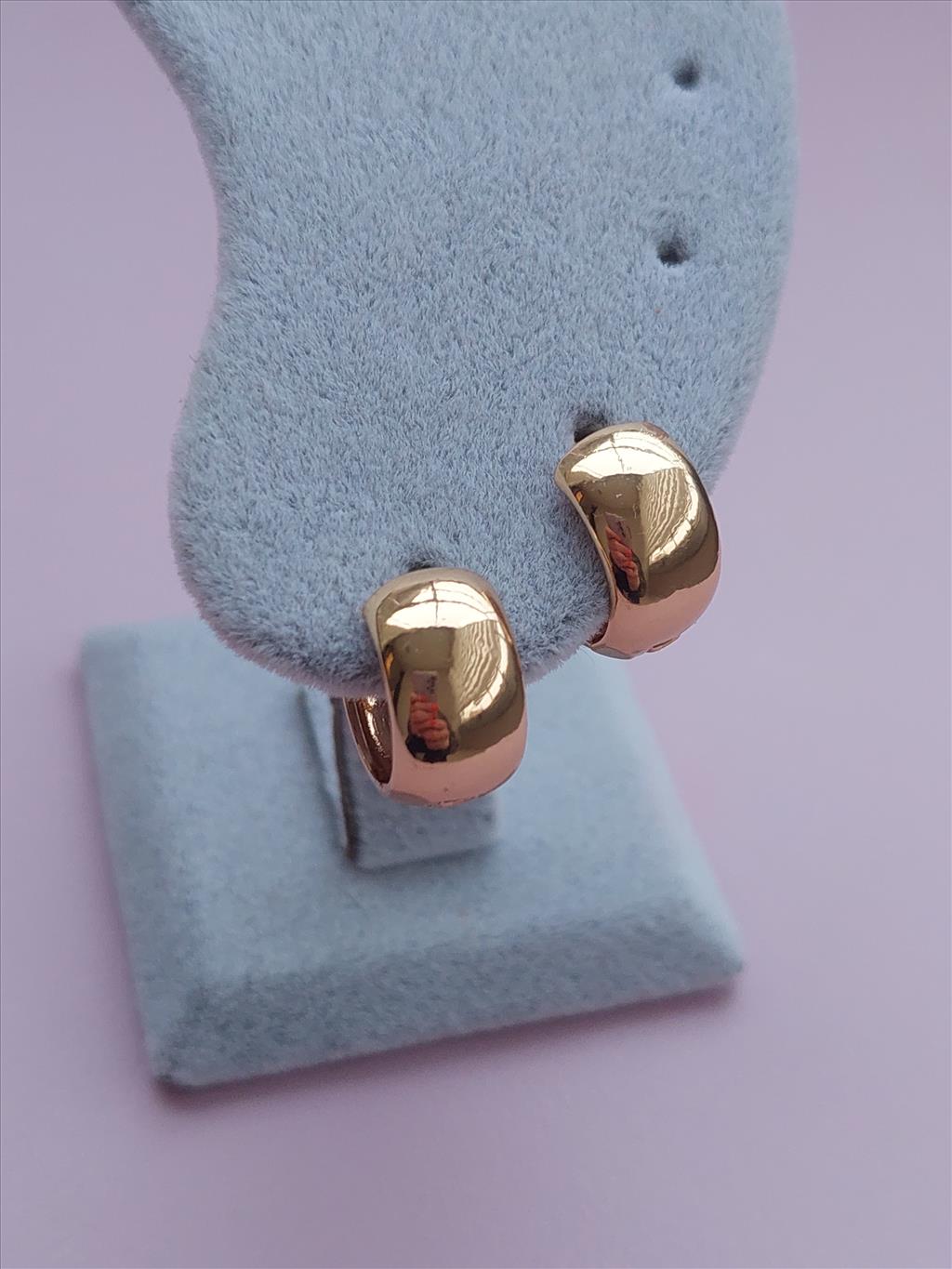 ÇELİK Küçük Bombe Gold Küpe (1,2 cm)+i