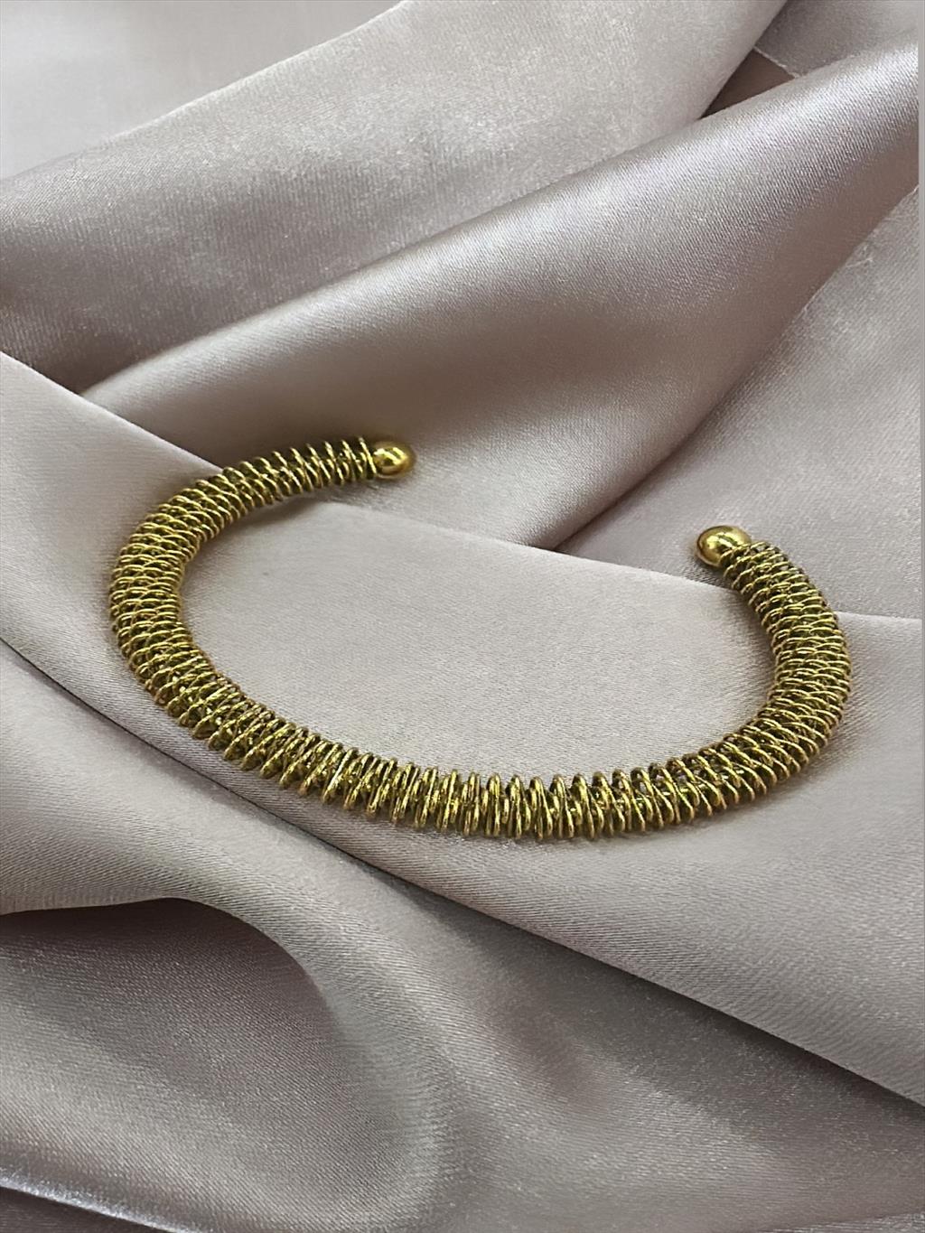 ÇELİK Tel Detay Gold Bileklik+i