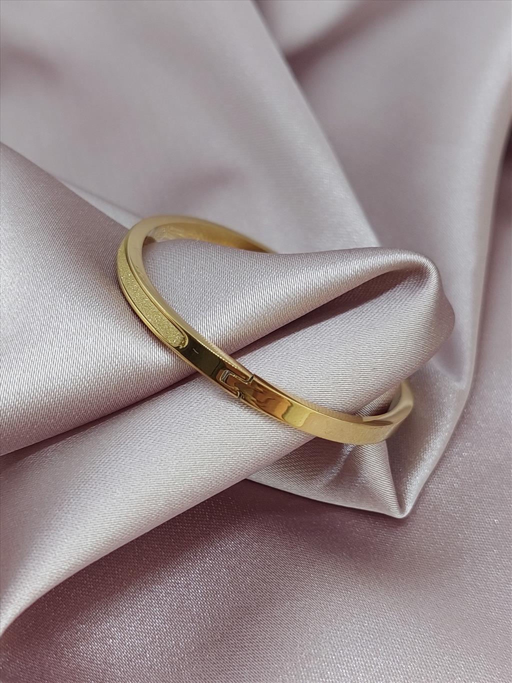 ÇELİK Sedef Sim Gold Kelepçe Bileklik (16-17,5 cm için uygundur)+i