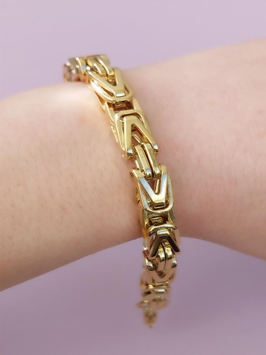 ÇELİK Sık Geçmeli Gold Bileklik +i