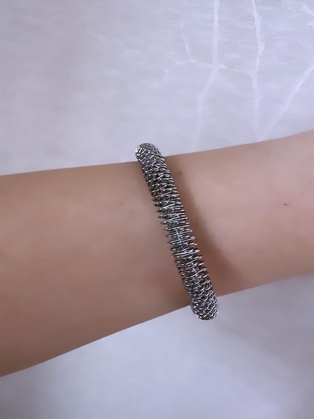 ÇELİK Tel Detay Silver Bileklik+i
