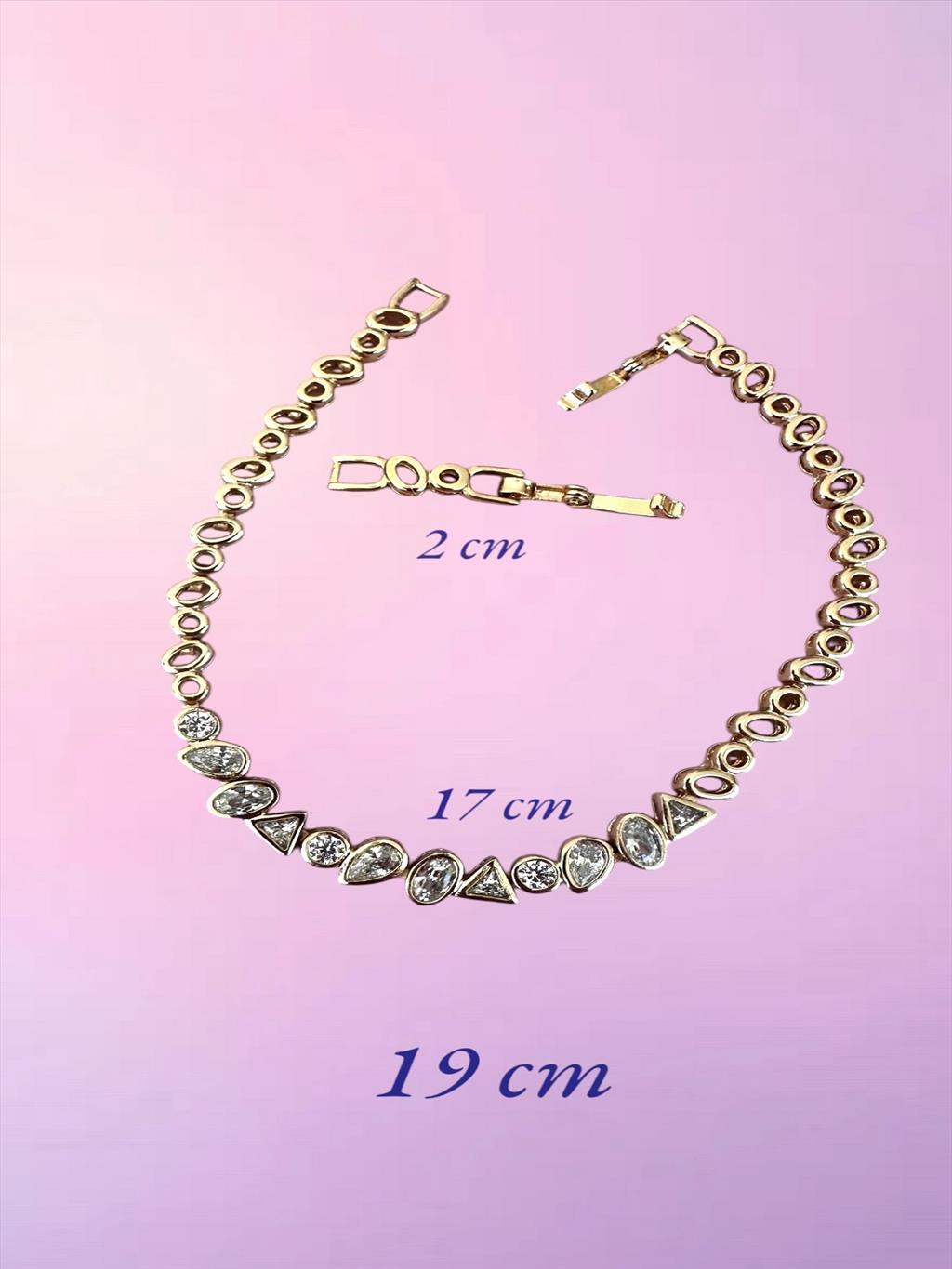 XUPİNG Zirkon Taş Şekilli Su Yolu Soft Rose-Gold Bileklik+i
