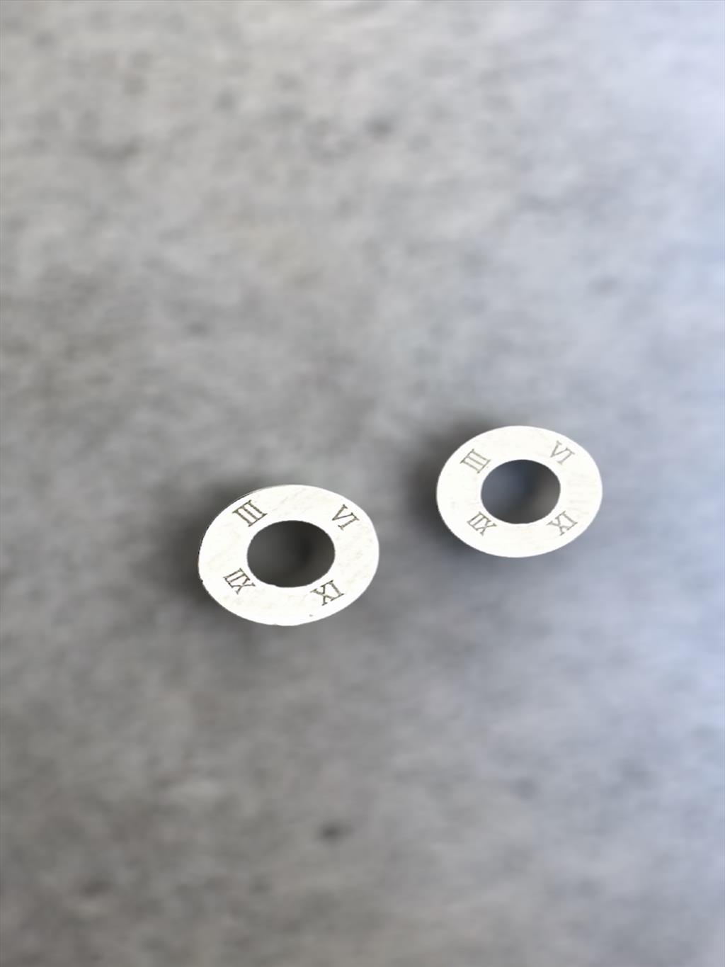 ÇELİK Mini Halka Roma Rakam Silver Küpe+i