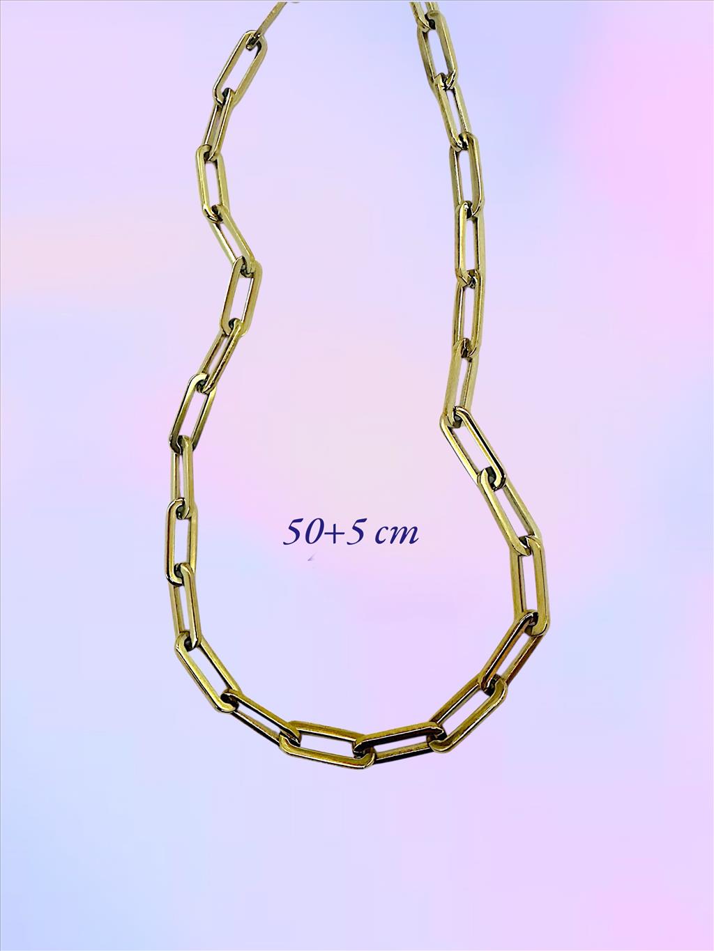 ÇELİK FİGARO Model Zincir Gold Kolye (50-55 cm)+i