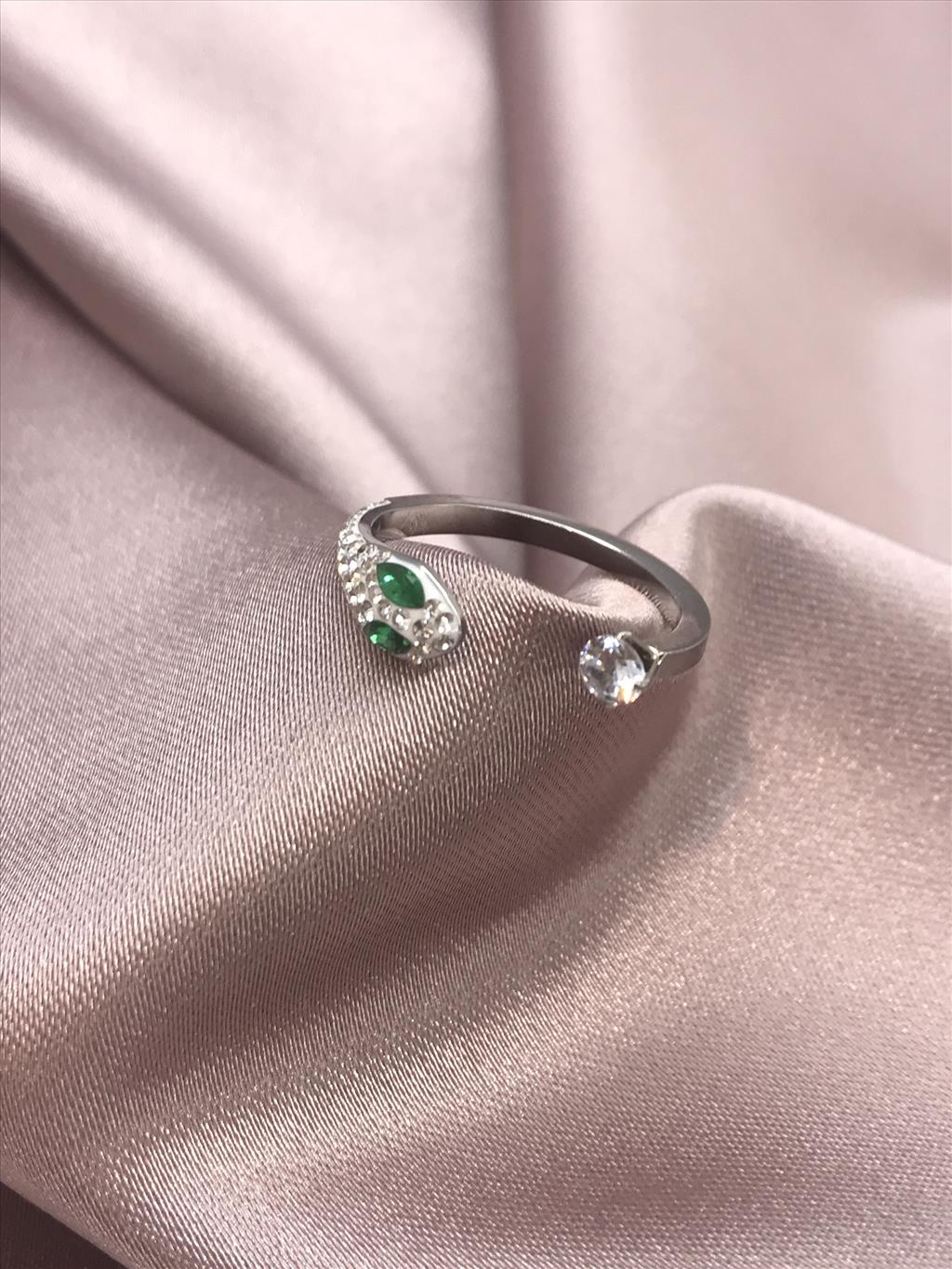 ÇELİK Snake Silver Zirkon Yüzük (Size: 16-17-18 arası ayarlanabilir)