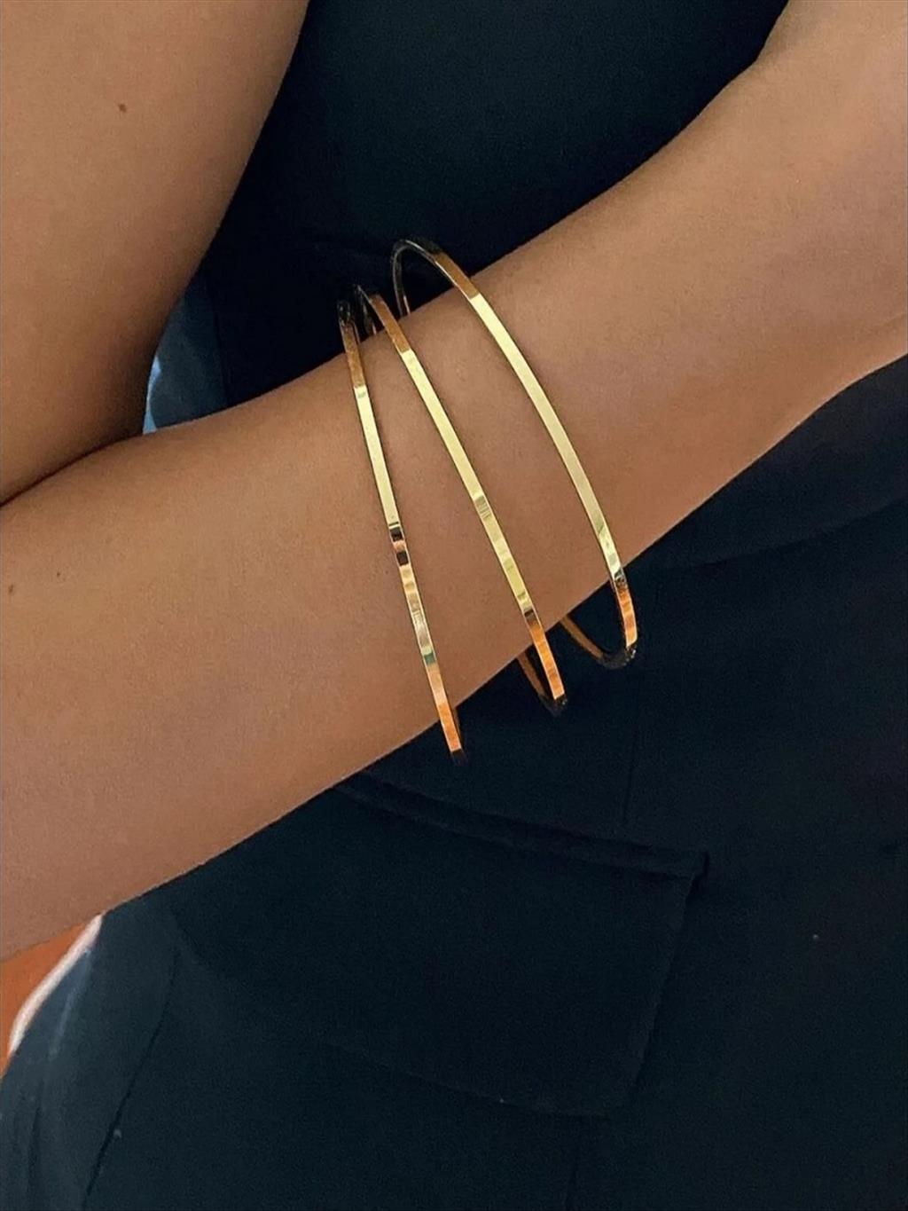 ÇELİK Ajda Gold Bilezik (Çap: 6,4 - 6.6 - 6.9 cm)