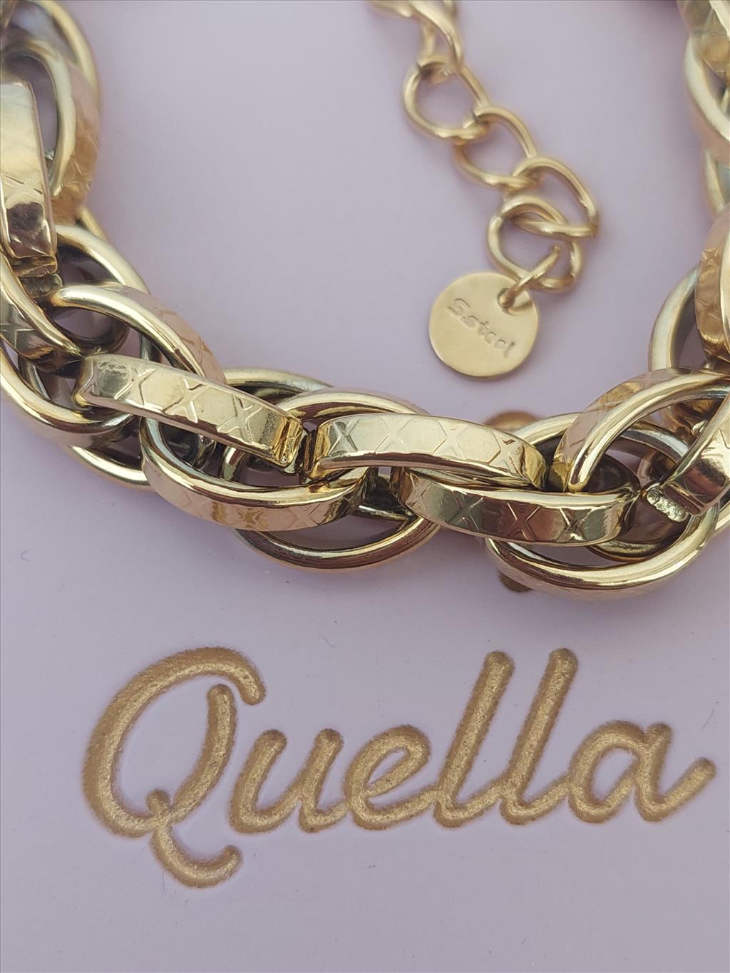 ÇELİK İçiçe Sarmal Gold Bileklik (17+5 cm)+i