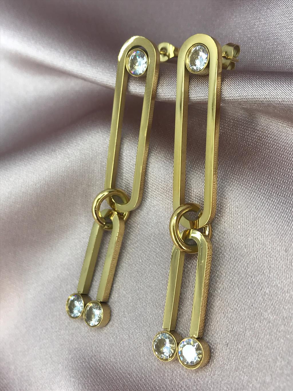 ÇELİK Pırlanta Gold Küpe+i