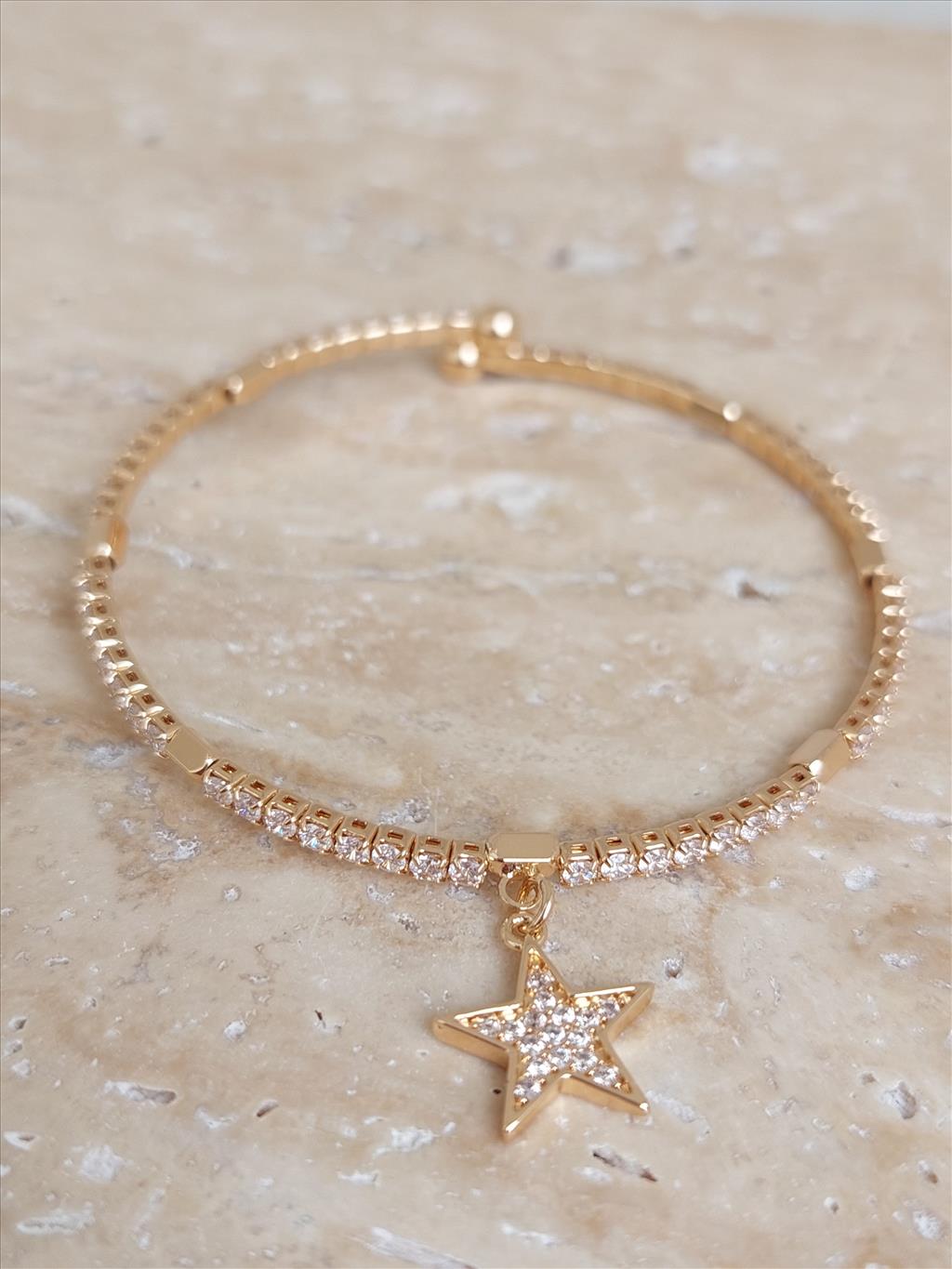 TASARIM ÖZEL SERİ Gold Yıldız Bileklik+i