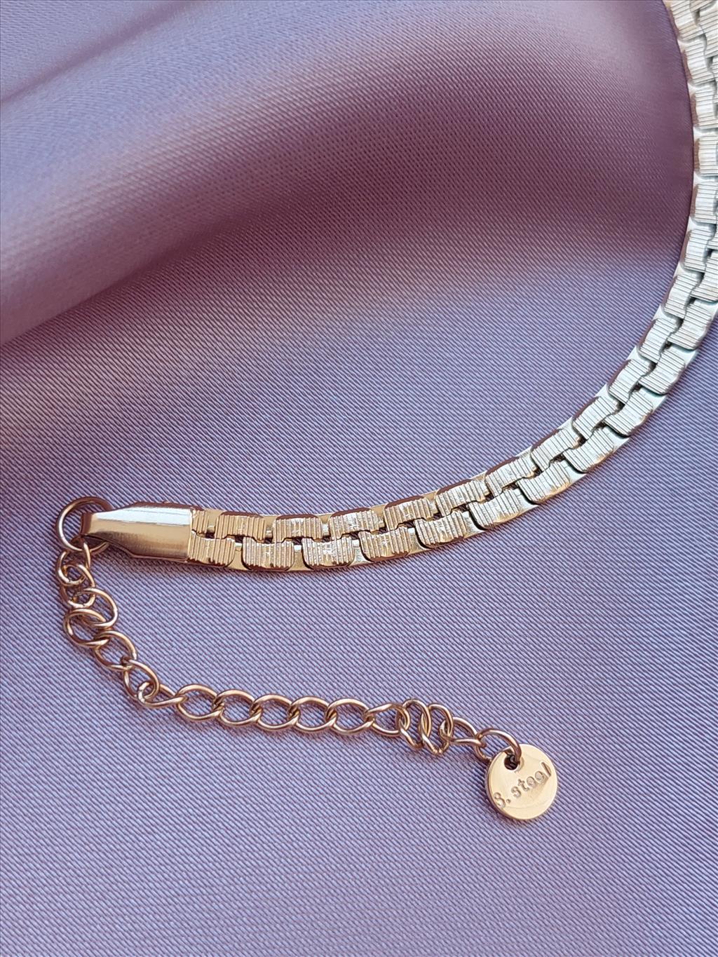 ÇELİK Yılan Derili Gold Bileklik (17-23 cm)