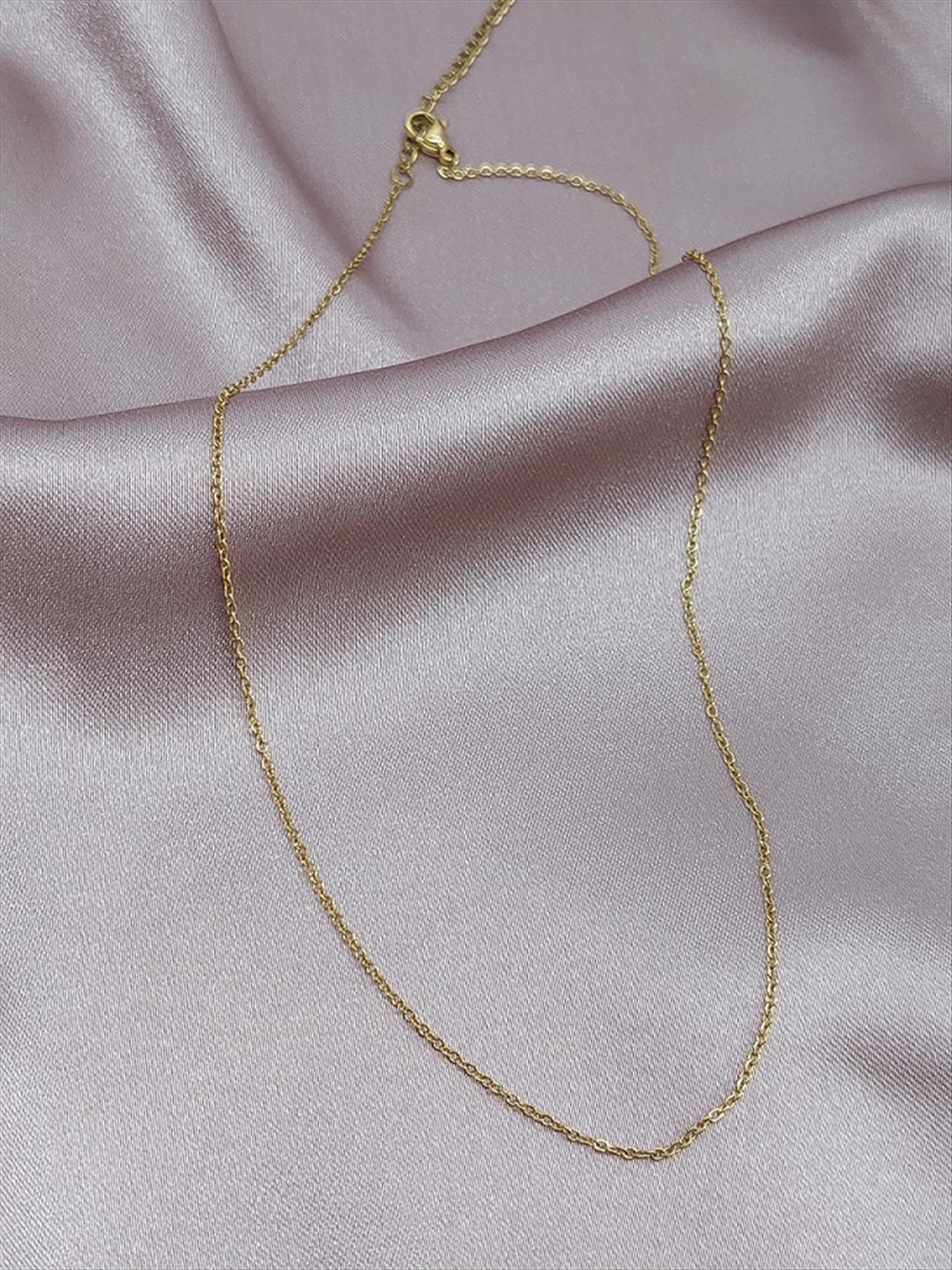 ÇELİK Düz Zincir Gold Kolye+i